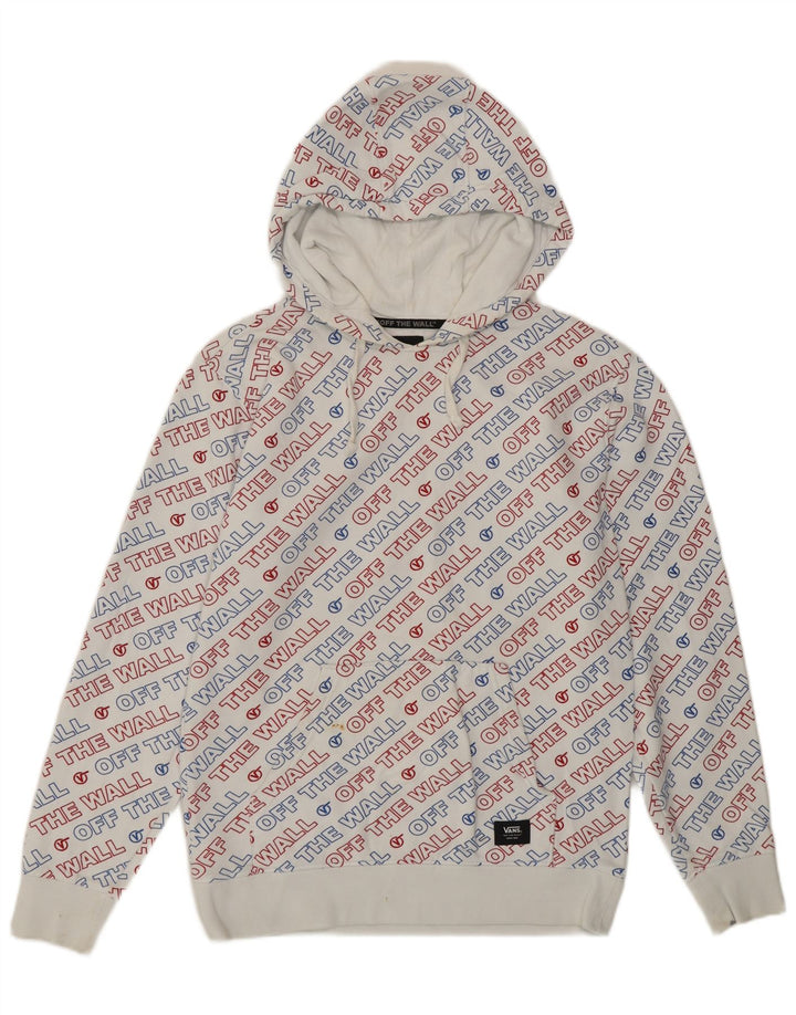 Vans Mens Graphic Hoodie Jumper XS White Cotton