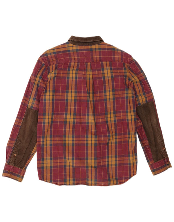 Vans Mens Shirt Large Burgundy Check