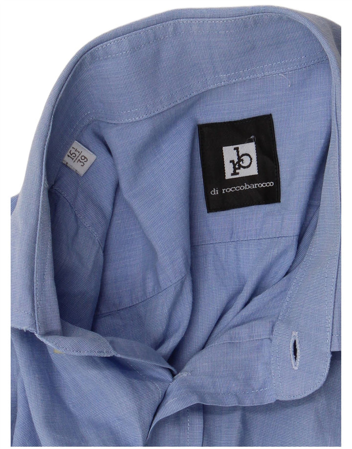Roccobarocco Mens Shirt Size 15 1/2 39 Medium Blue