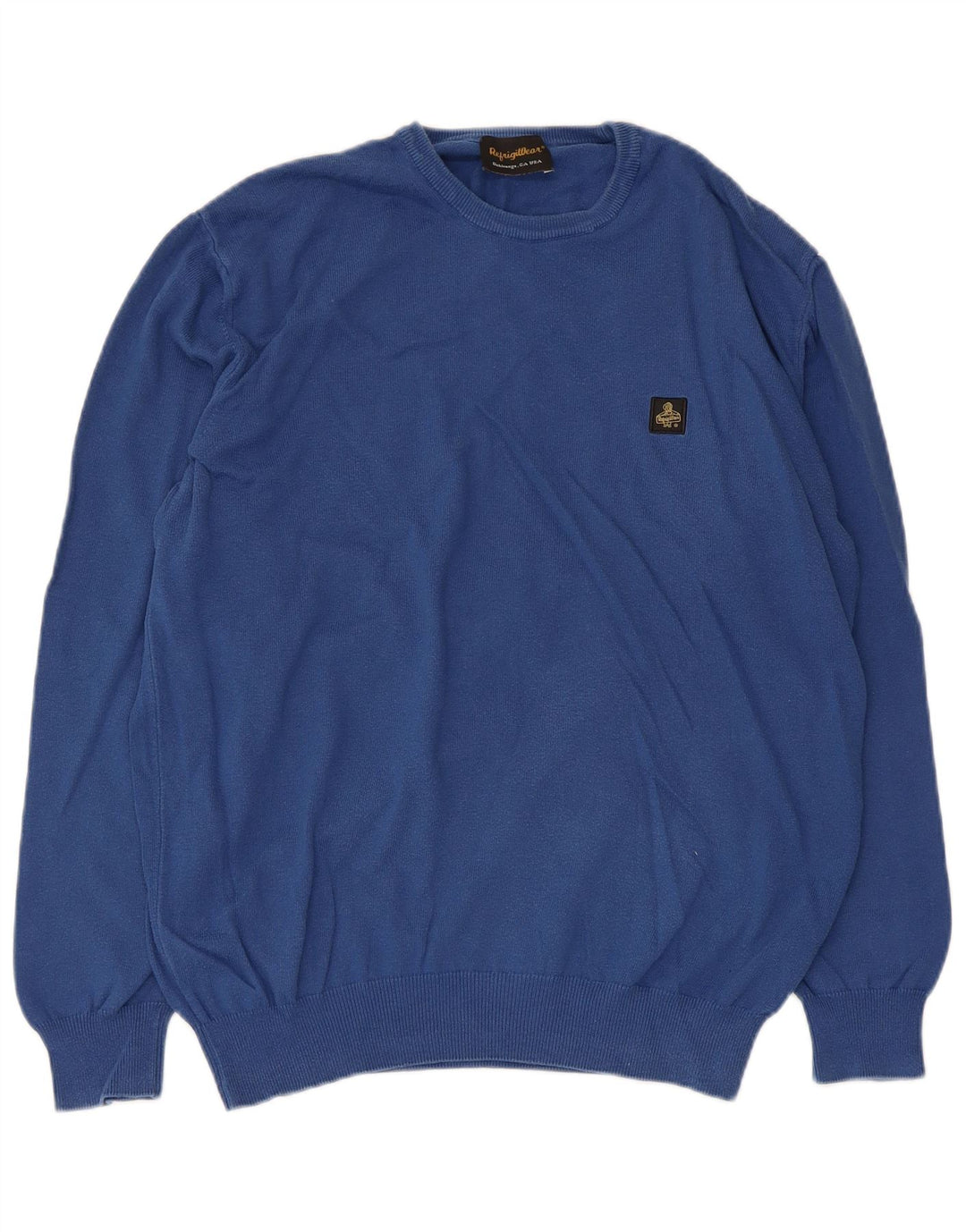 Refrigiwear Mens Crew Neck Jumper Sweater Large Blue
