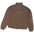 Adidas Womens Oversized Graphic Zip Neck Sweatshirt Jumper EU 36 Small Grey