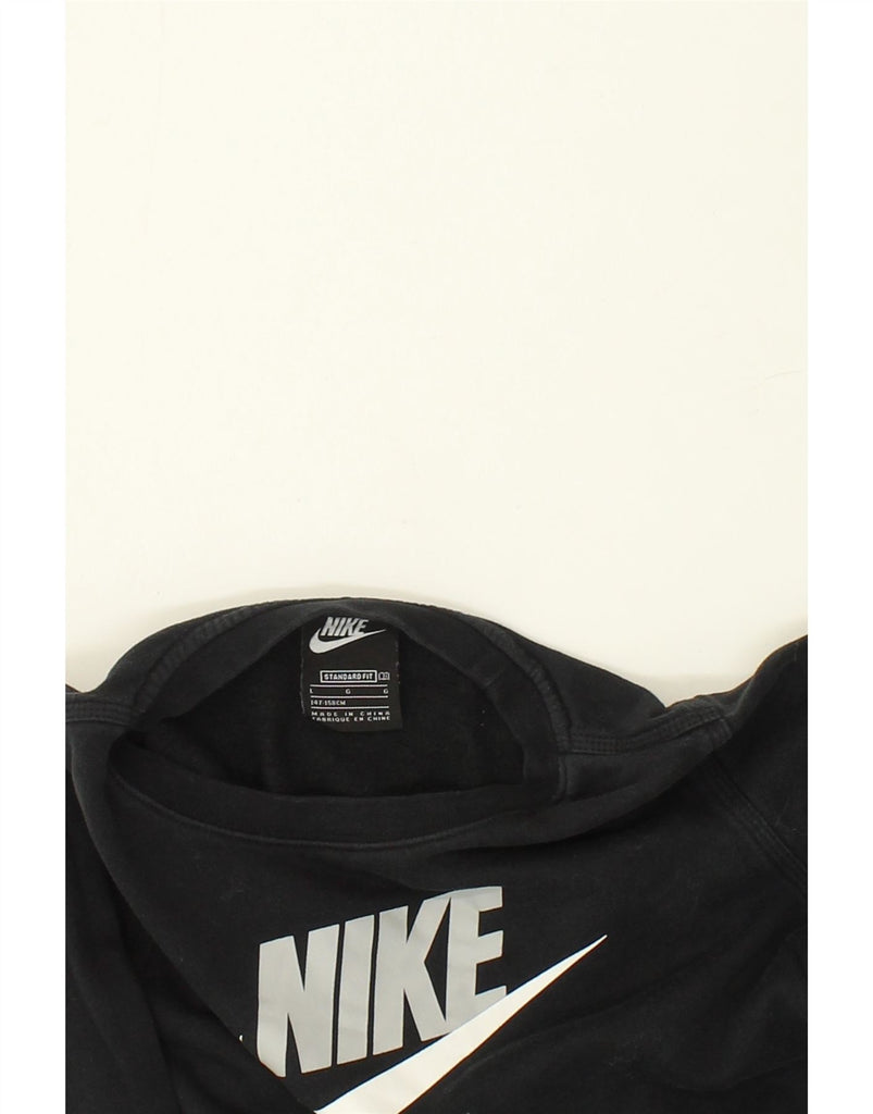 NIKE Boys Standard Fit Graphic Sweatshirt Jumper 12-13 Years Large Black | Vintage Nike | Thrift | Second-Hand Nike | Used Clothing | Messina Hembry 