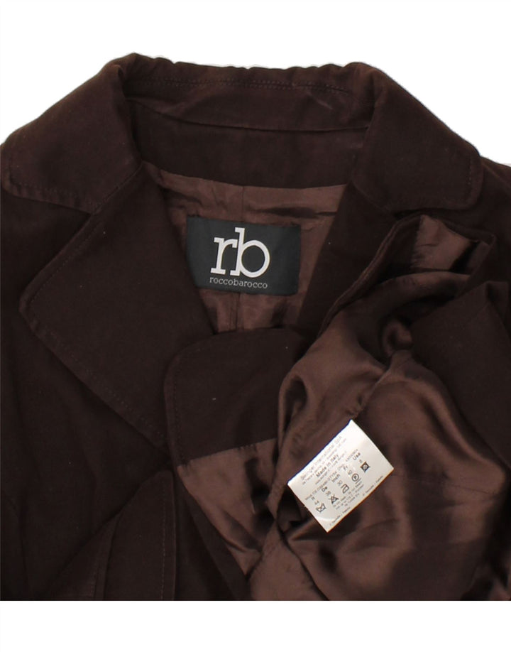 ROCCOBAROCCO Womens 4 Button Blazer Jacket IT 44 Medium Brown Cotton Vintage Roccobarocco and Second-Hand Roccobarocco from Messina Hembry 