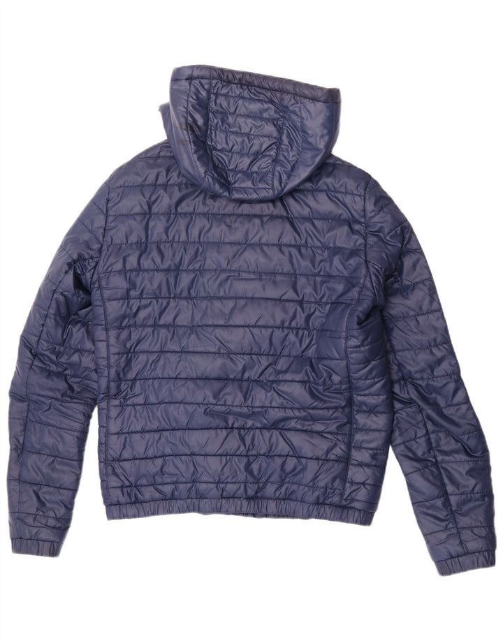 Puma Mens Hooded Padded Jacket UK 36 Small Blue Colourblock Polyester