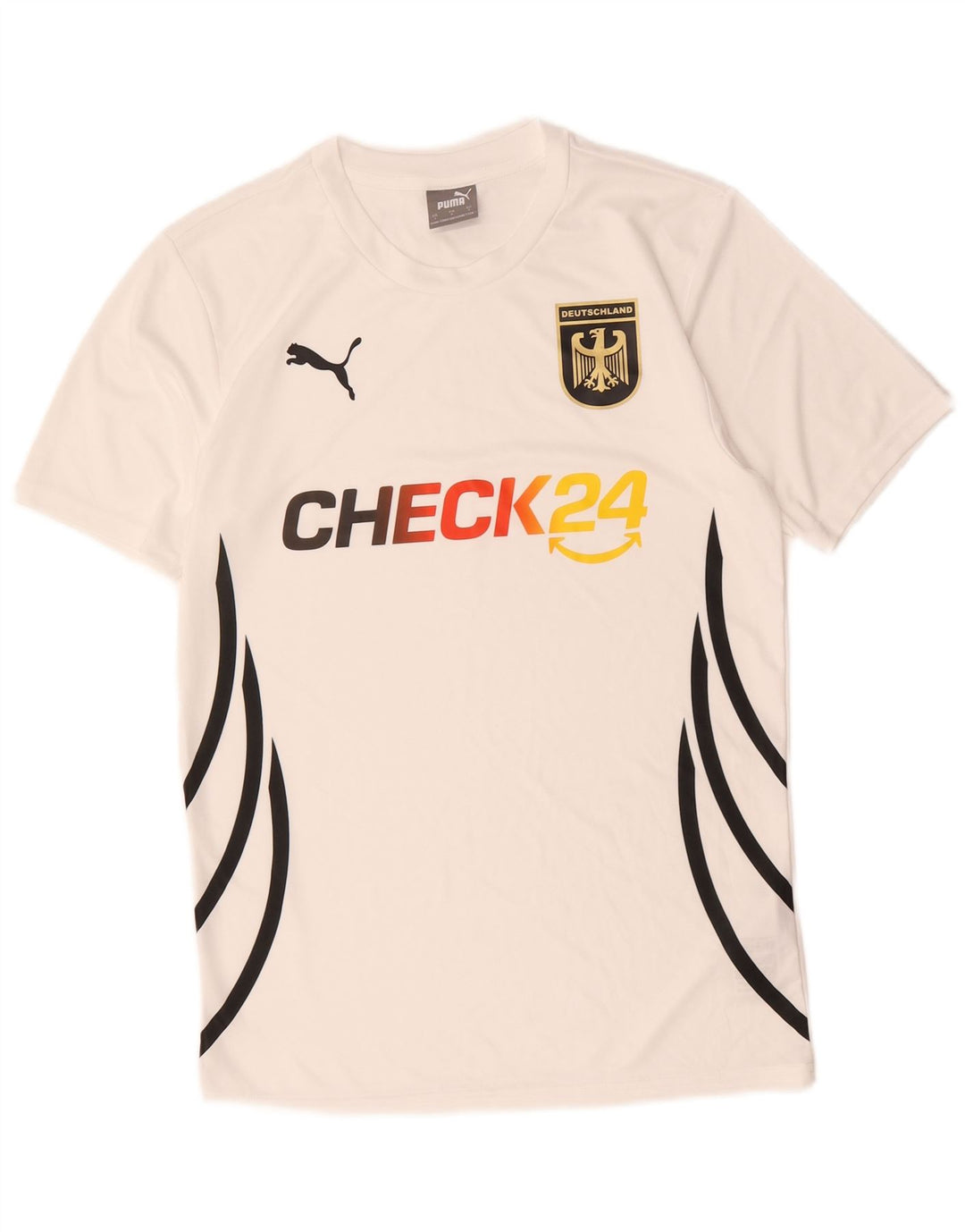 Puma Mens Deutshland Graphic T-Shirt Top Small White Polyester