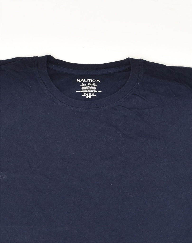 NAUTICA Mens T-Shirt Top Large Navy Blue Cotton | Vintage Nautica | Thrift | Second-Hand Nautica | Used Clothing | Messina Hembry 