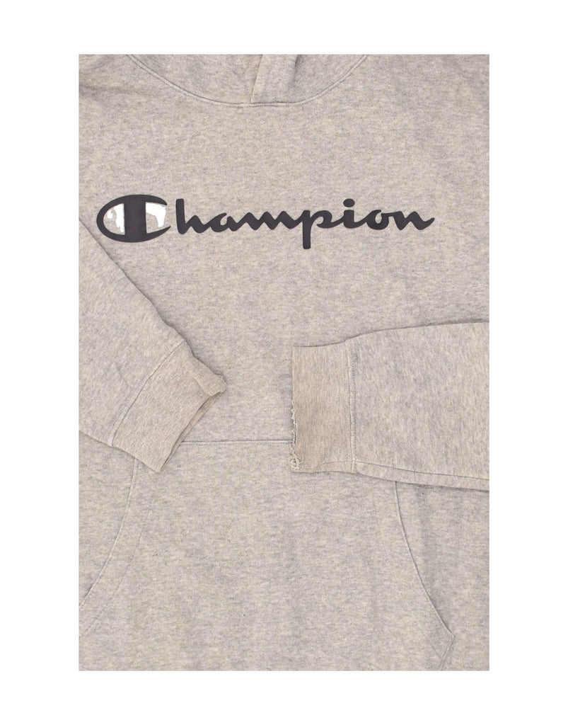 CHAMPION Boys Graphic Hoodie Jumper 15-16 Years 2XL Grey Cotton | Vintage Champion | Thrift | Second-Hand Champion | Used Clothing | Messina Hembry 