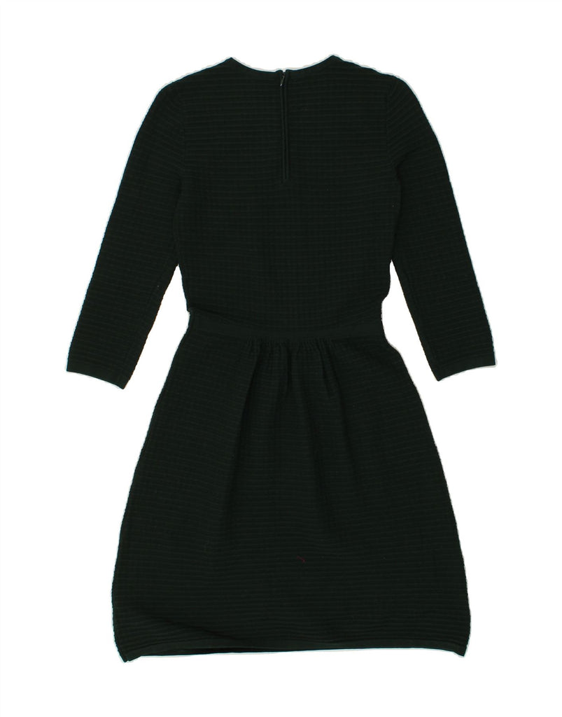 HOBBS Womens Long Sleeve Basic Dress UK 8 Small Green Striped | Vintage Hobbs | Thrift | Second-Hand Hobbs | Used Clothing | Messina Hembry 