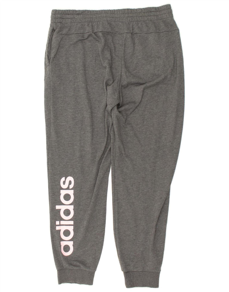 ADIDAS Womens Graphic Tracksuit Trousers Joggers UK 18 XL Grey Cotton | Vintage Adidas | Thrift | Second-Hand Adidas | Used Clothing | Messina Hembry 