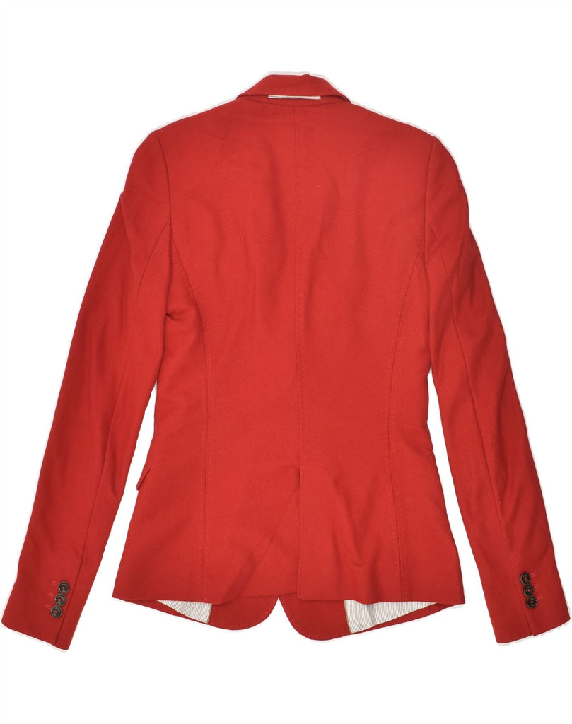 MASSIMO DUTTI Womens 2 Button Blazer Jacket EU 36 XS Red Cotton | Vintage Massimo Dutti | Thrift | Second-Hand Massimo Dutti | Used Clothing | Messina Hembry 