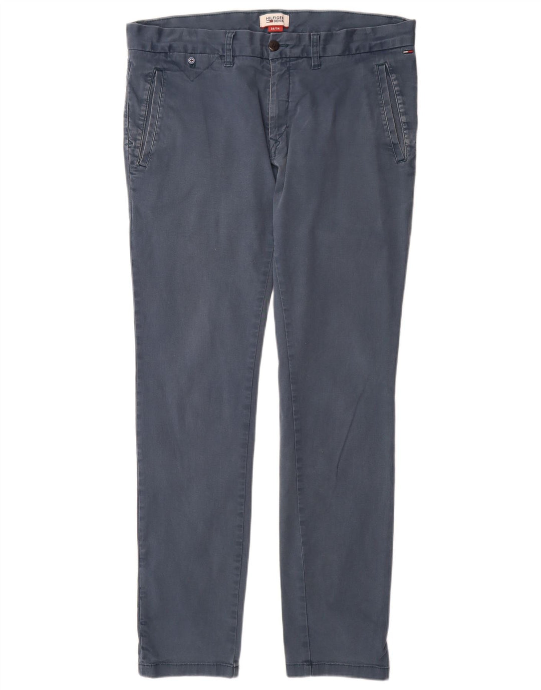 TOMMY HILFIGER Mens Slim Fit Chino Trousers W36 L34 Blue Cotton