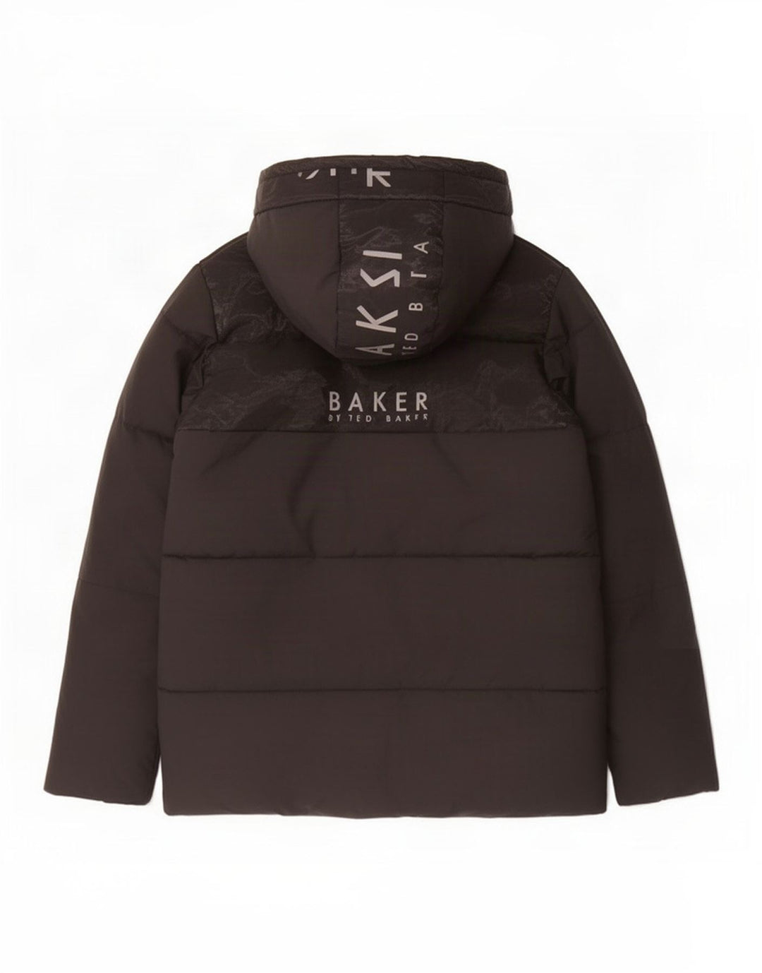 Ted Baker Boys Graphic Hooded Padded Jacket 12-13 Years Black Polyester