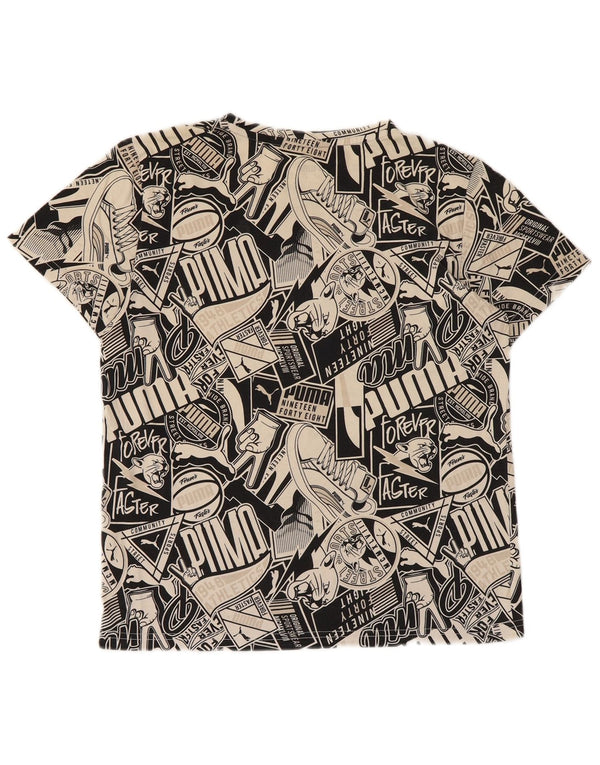 Puma Boys Graphic T-Shirt Top 13-14 Years Black Cotton