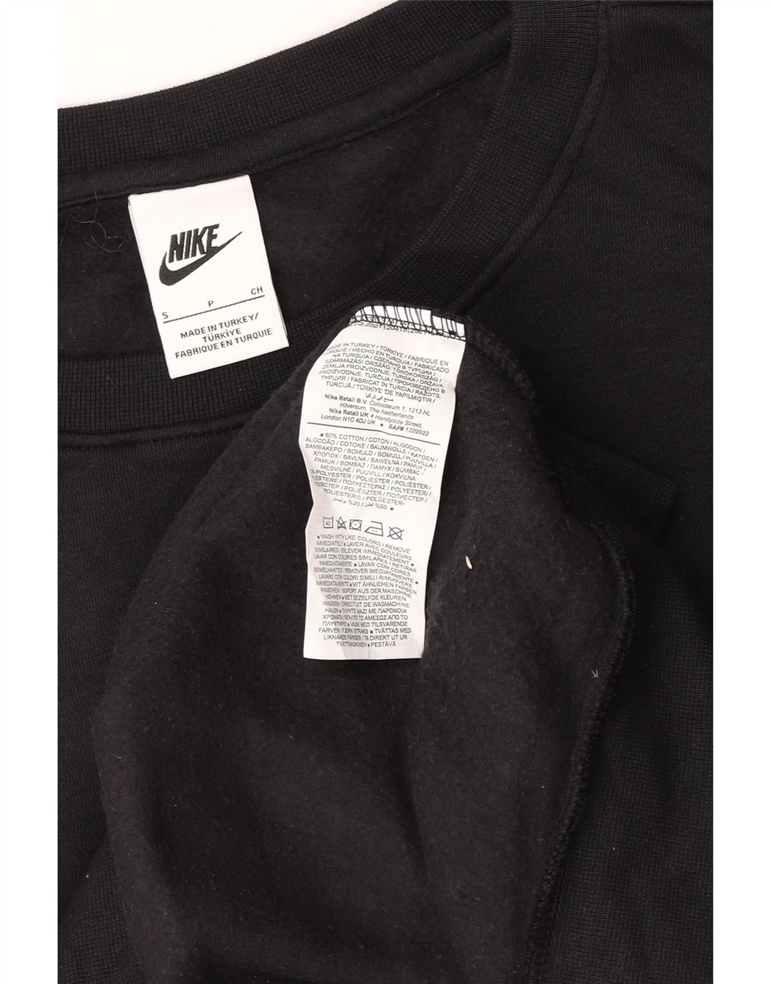 Nike Mens Loose Fit Sweatshirt Jumper Small Black Cotton