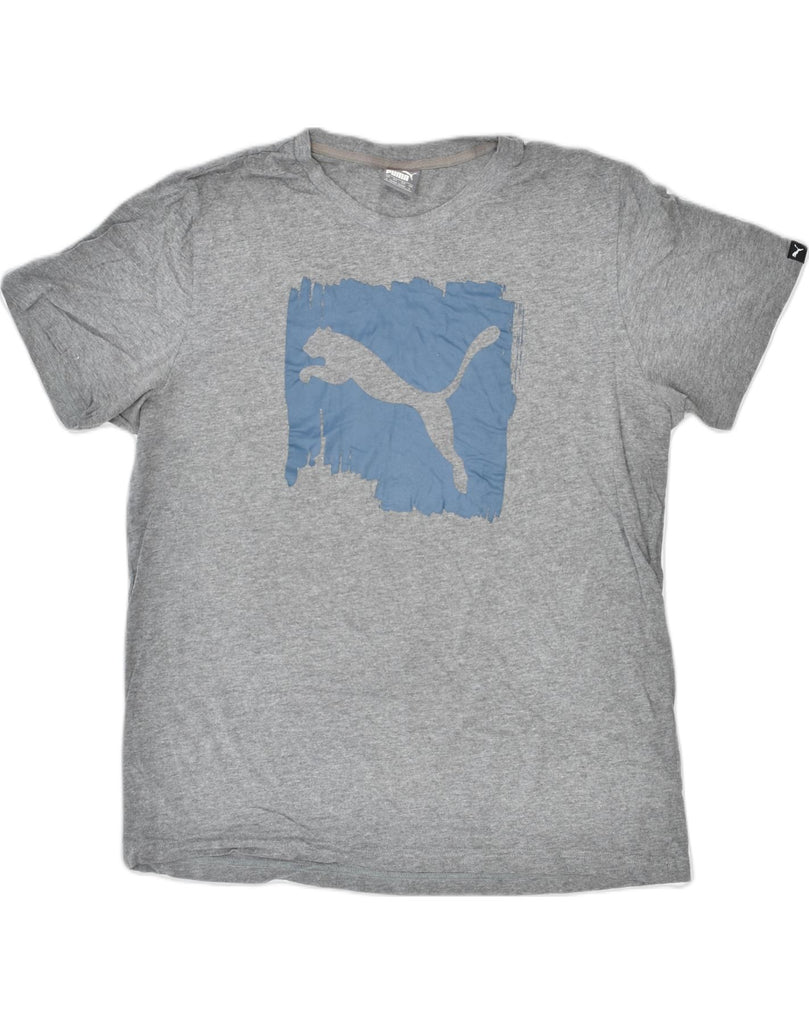 PUMA Mens Graphic T-Shirt Top Large Grey Cotton | Vintage Puma | Thrift | Second-Hand Puma | Used Clothing | Messina Hembry 