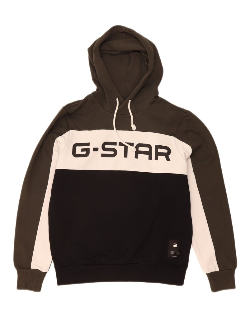 G-STAR Mens Graphic Hoodie Jumper Medium Multicoloured Colourblock Cotton Vintage G-Star and Second-Hand G-Star from Messina Hembry 