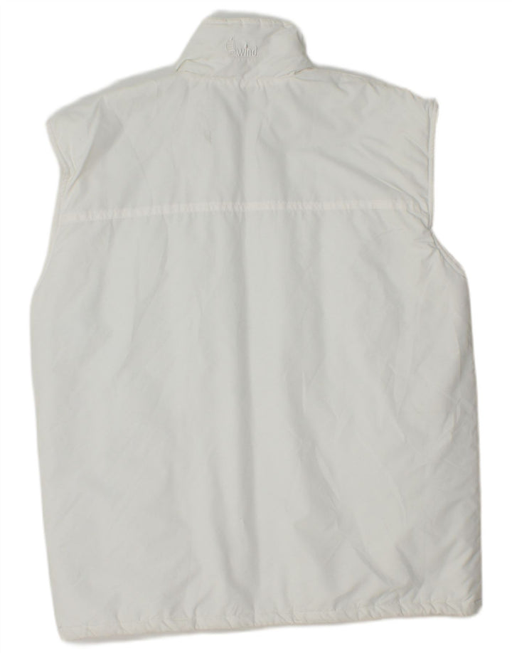 Vintage Mens Padded Gilet UK 36 Small White Polyester