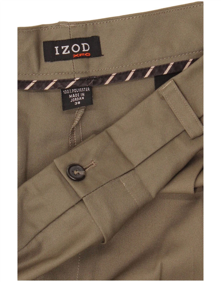 Izod Mens Chino Shorts W38 XL Khaki Polyester