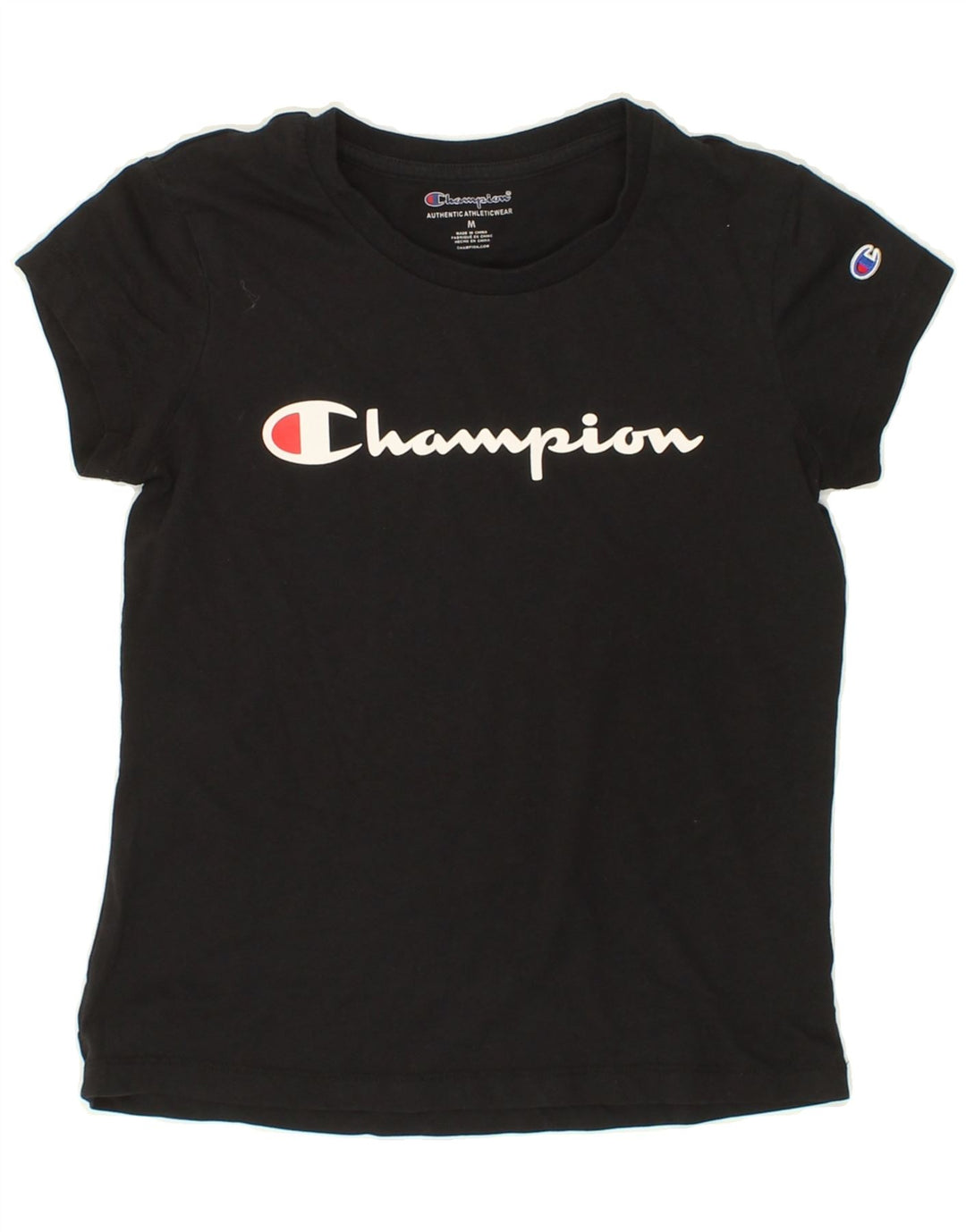 CHAMPION Boys Graphic T-Shirt Top 9-10 Years Medium Black Cotton Vintage Champion and Second-Hand Champion from Messina Hembry 