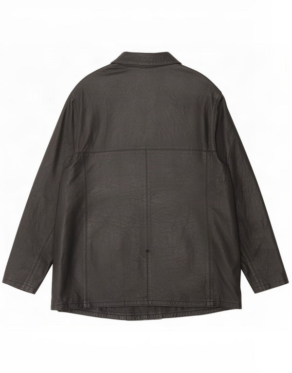 Lavorazione Artigianale Womens Leather Jacket UK 16 Large Black