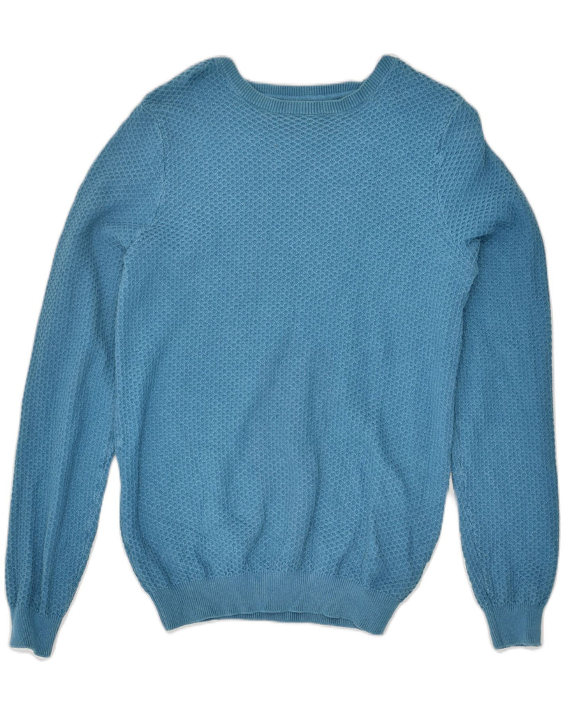 MASSIMO DUTTI Mens Crew Neck Jumper Sweater Medium Blue Cotton | Vintage Massimo Dutti | Thrift | Second-Hand Massimo Dutti | Used Clothing | Messina Hembry 