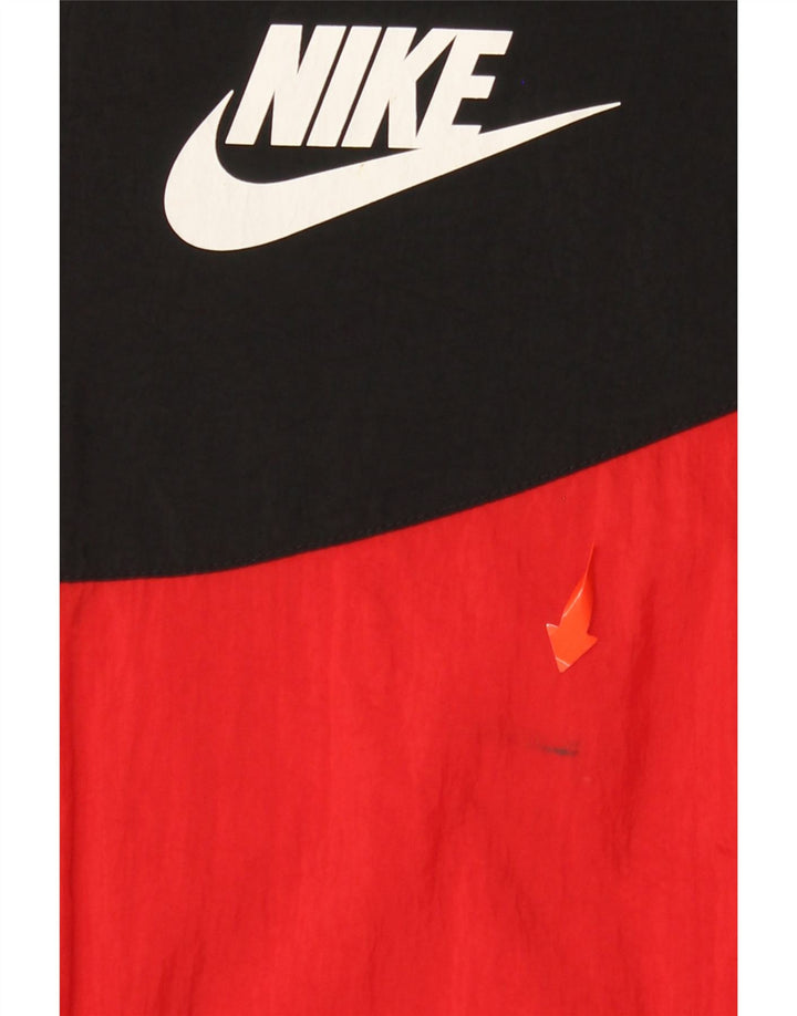 NIKE Boys Graphic Tracksuit Top Jacket 12-13 Years Large Red Colourblock