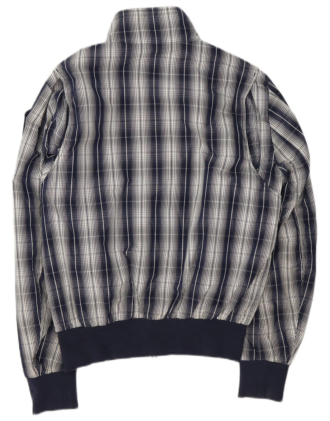 Blauer Mens Bomber Jacket UK 42 XL Navy Blue Check Polyester