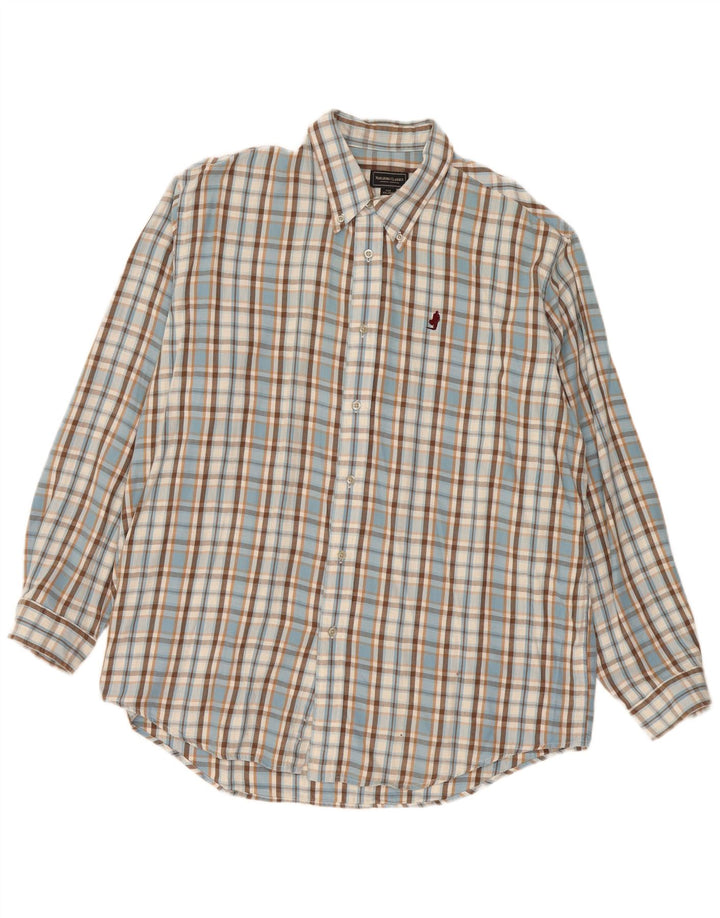 Marlboro Classics Mens Flannel Shirt 2XL Blue Check Cotton