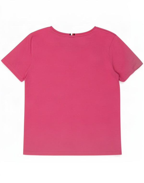 Tommy Hilfiger Womens Graphic T-Shirt Top UK 14 Medium Pink