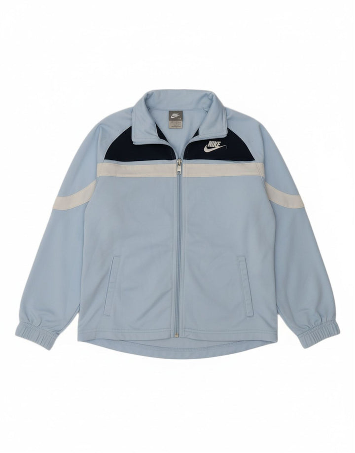 NIKE Boys Tracksuit Top Jacket 10-11 Years Medium Blue Polyester Sports