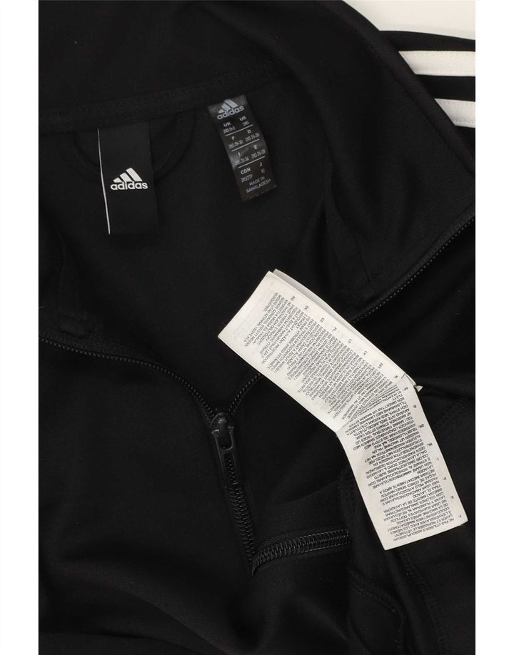 Adidas Womens Tracksuit Top Jacket UK 0/2 2XS Black Polyester