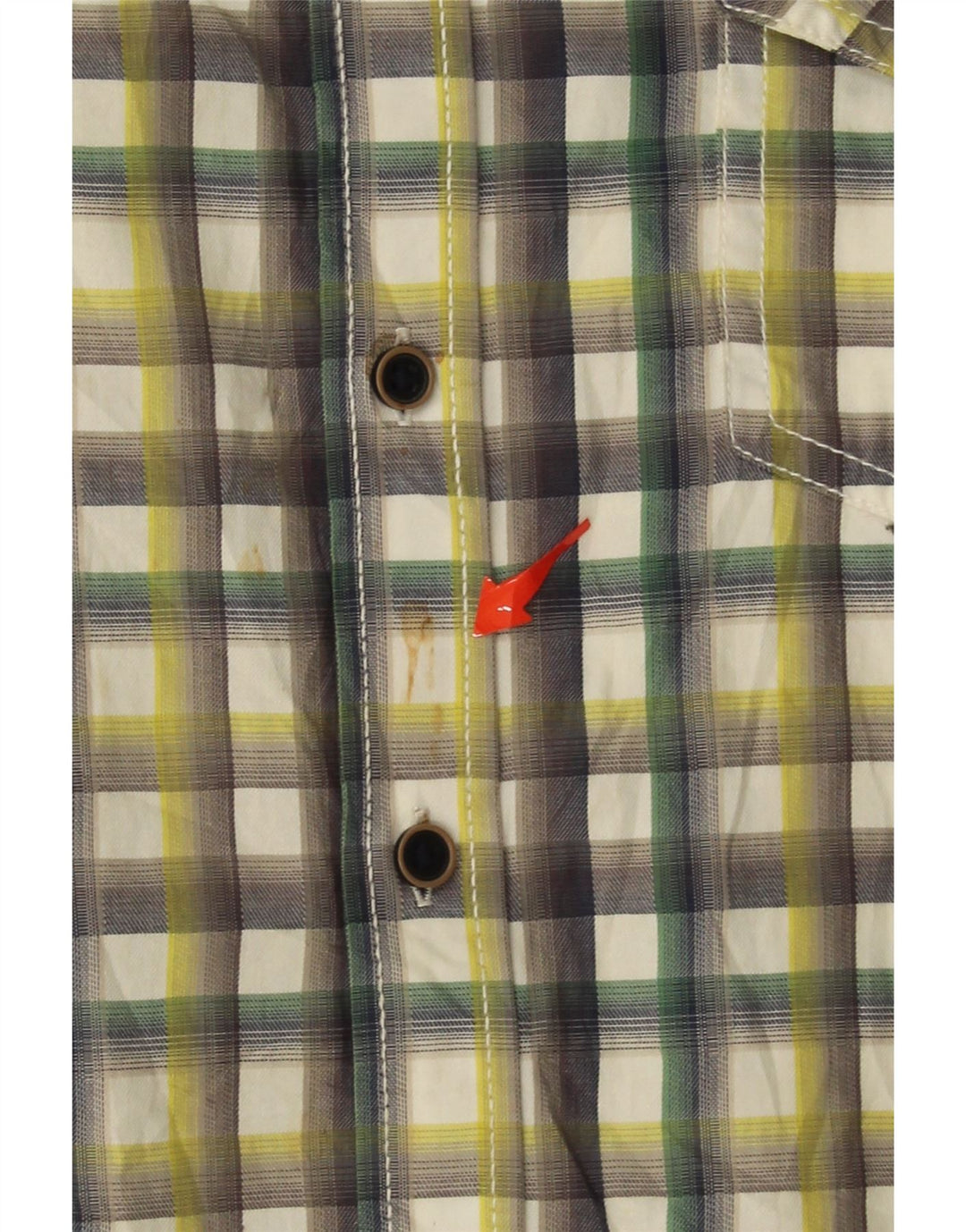 ENGBERS Mens Short Sleeve Shirt Size 43/44 XL Yellow Check Cotton Vintage Engbers and Second-Hand Engbers from Messina Hembry 