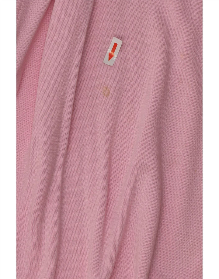 Zara Mens V-Neck Jumper Sweater Large Pink Cotton