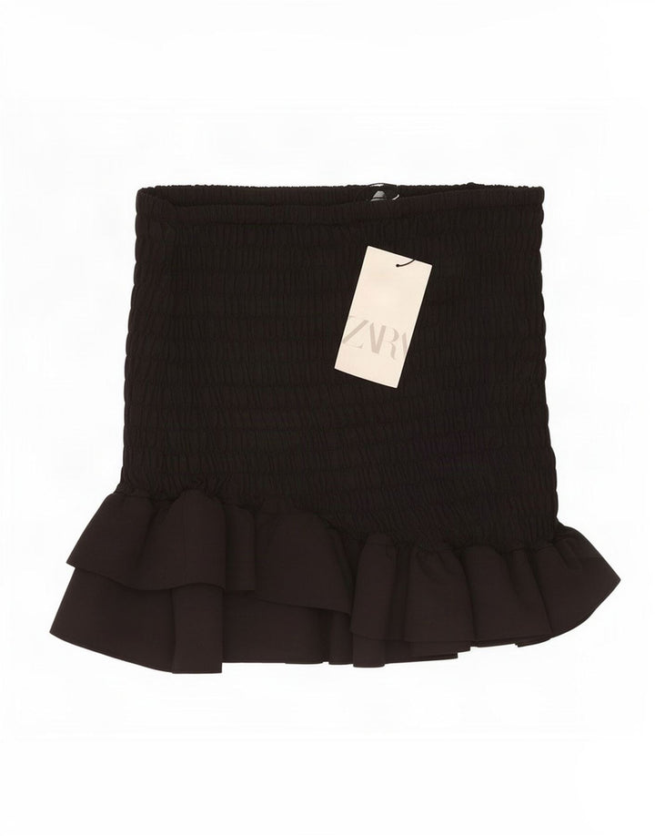 Zara Womens Mini Skirt XS W25 Black Polyester