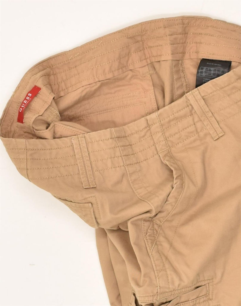 GUESS Mens Cargo Shorts W30 Medium Brown Cotton | Vintage Guess | Thrift | Second-Hand Guess | Used Clothing | Messina Hembry 