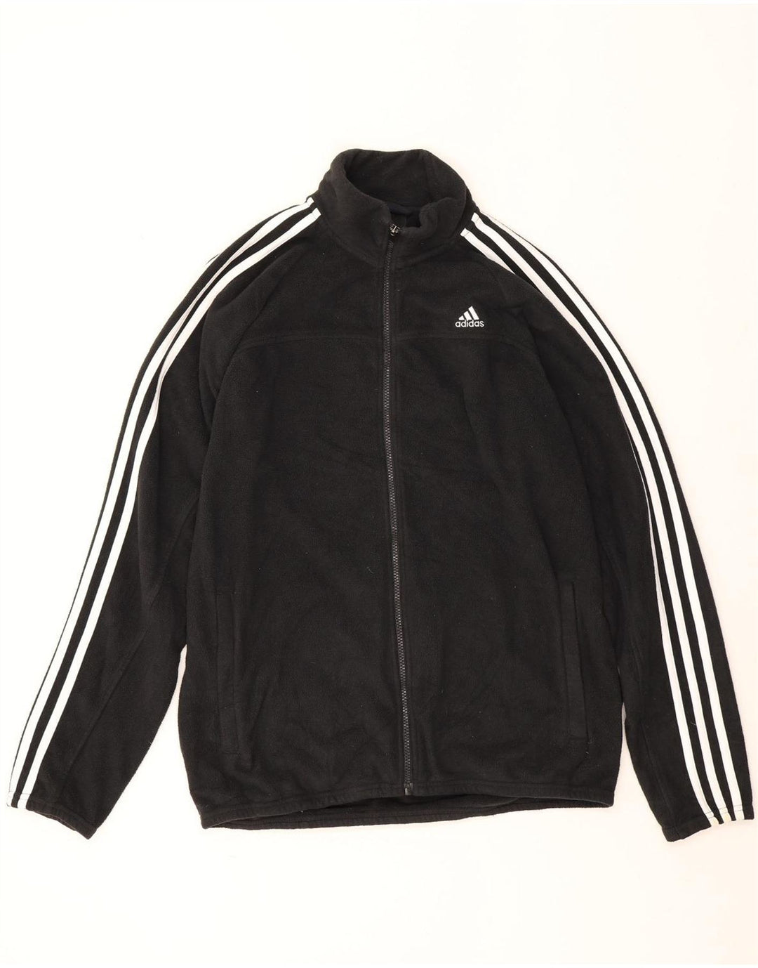 Adidas Mens Fleece Jacket UK 40 Large Black Polyester