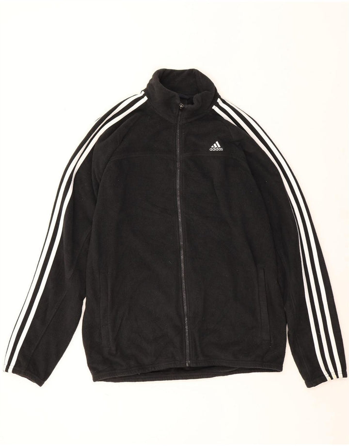 Adidas Mens Fleece Jacket UK 40 Large Black Polyester