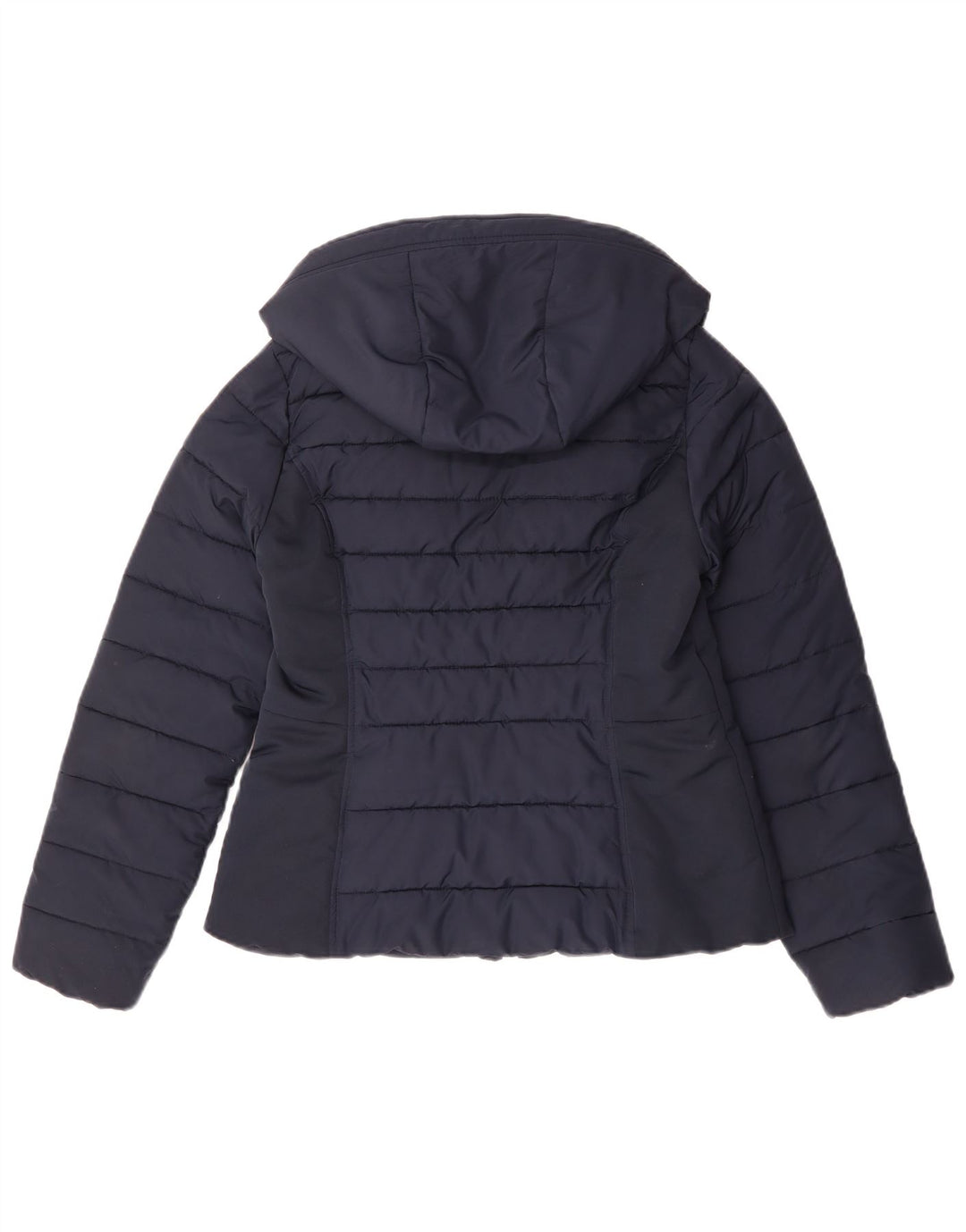 Hollister Womens Hooded Sherpa Padded Jacket UK 14 Medium Navy Blue