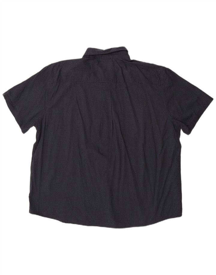 Eddie Bauer Mens Short Sleeve Shirt 2XL Navy Blue Spotted