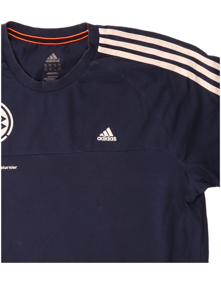 Adidas Mens Climalite Graphic T-Shirt Top XL Navy Blue Polyester