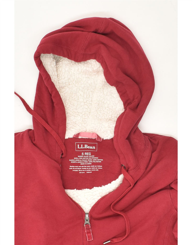 L.L.BEAN Womens Sherpa Zip Hoodie Sweater UK 10 Small Pink Cotton | Vintage L.L.Bean | Thrift | Second-Hand L.L.Bean | Used Clothing | Messina Hembry 