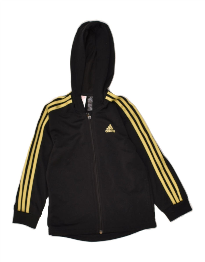 ADIDAS Boys Zip Hoodie Sweater 2-3 Years Black Polyester | Vintage Adidas | Thrift | Second-Hand Adidas | Used Clothing | Messina Hembry 