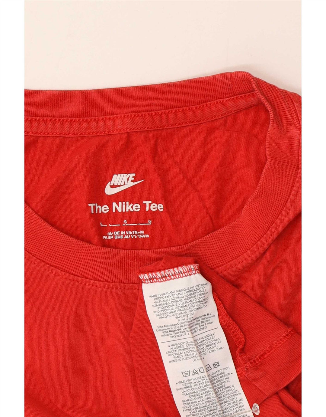 Nike Mens T-Shirt Top Large Red Cotton