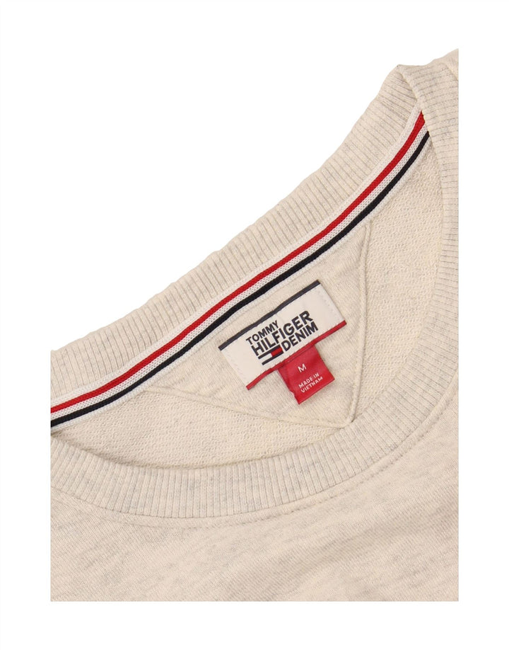 TOMMY HILFIGER Womens Graphic Sweatshirt Jumper UK 14 Medium Grey Cotton Vintage Tommy Hilfiger and Second-Hand Tommy Hilfiger from Messina Hembry 