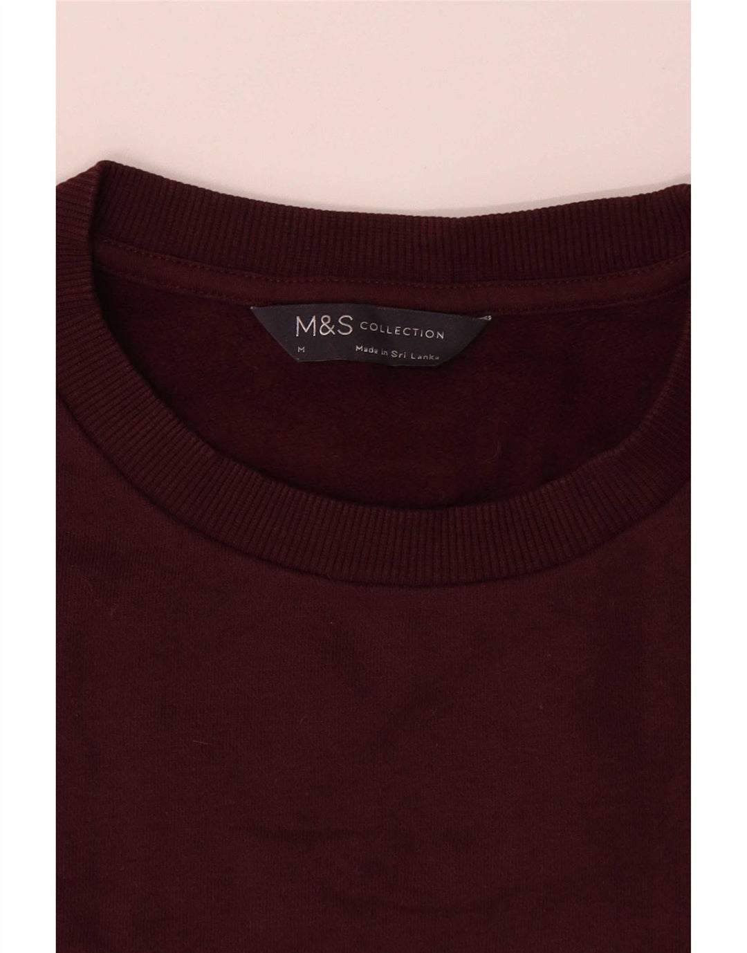 Marks & Spencer Mens Sweatshirt Jumper Medium Burgundy Cotton