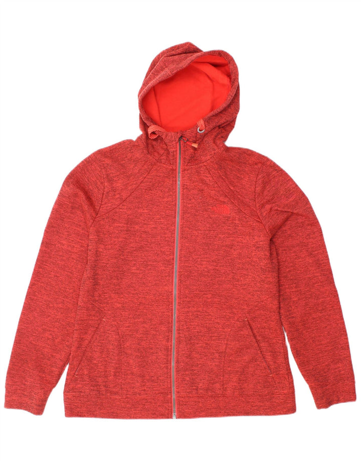 THE NORTH FACE Womens Zip Hoodie Sweater UK 16 Large Red Polyester