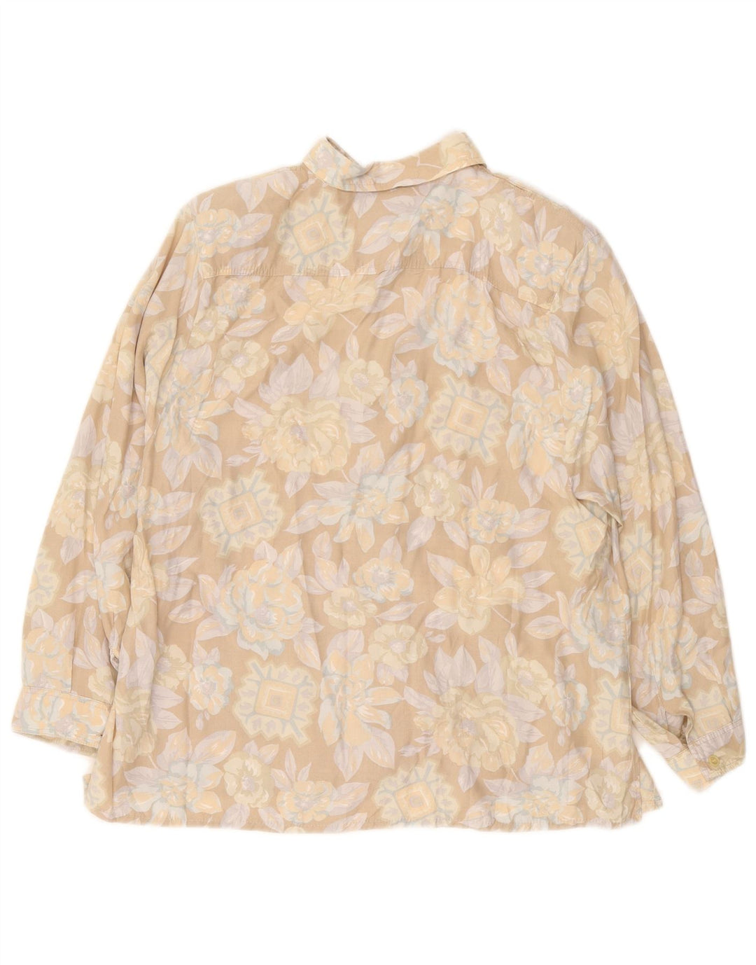 Colombus Womens Shirt UK 14 Large Beige Floral