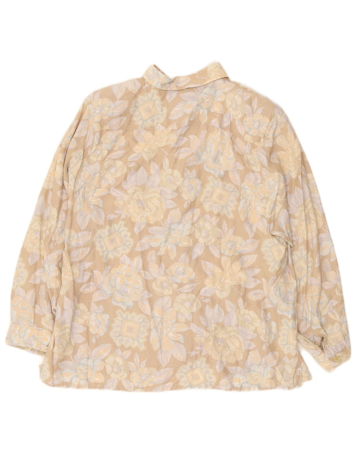 Colombus Womens Shirt UK 14 Large Beige Floral