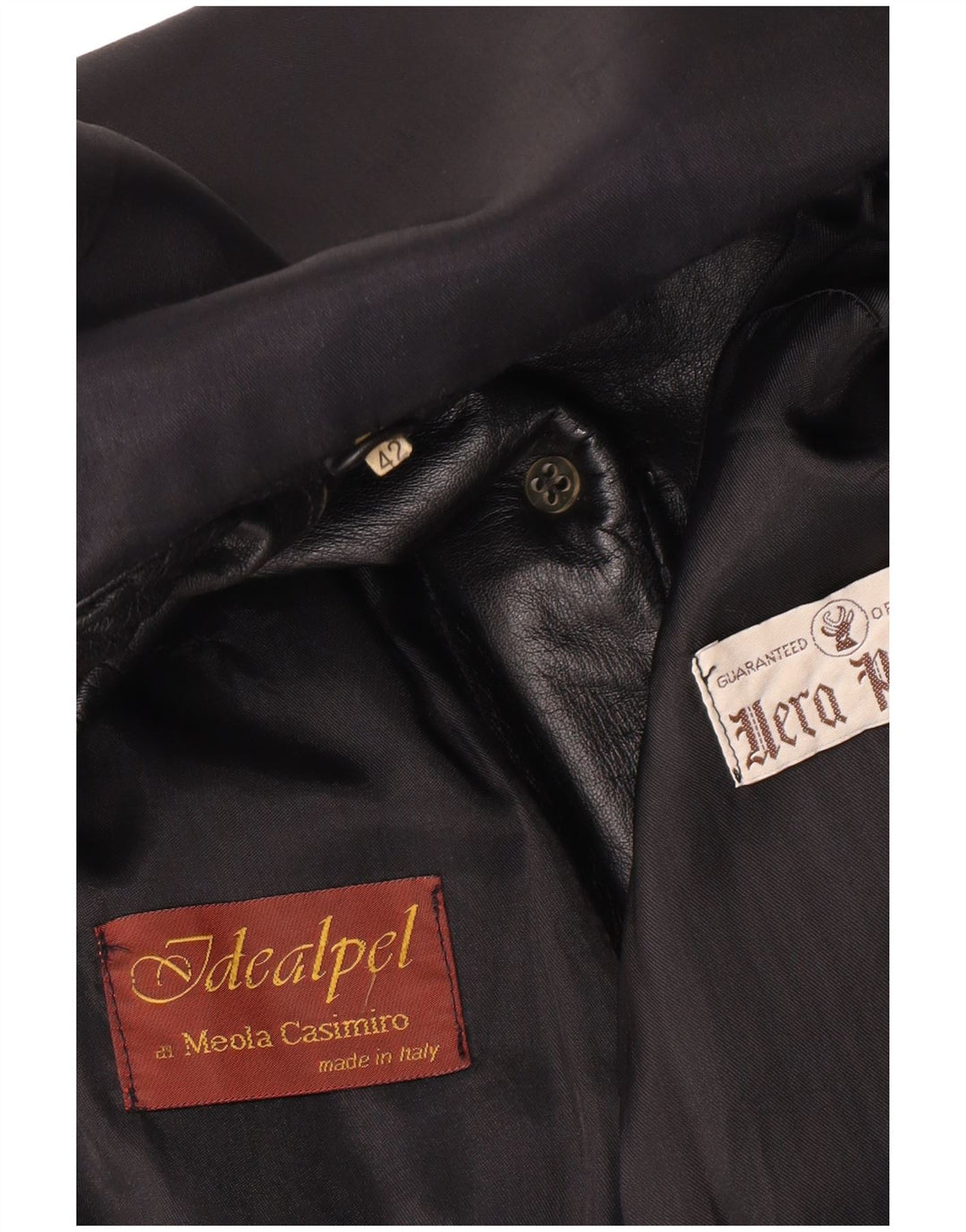 Vintage Womens Leather Jacket IT 42 Medium Black Leather