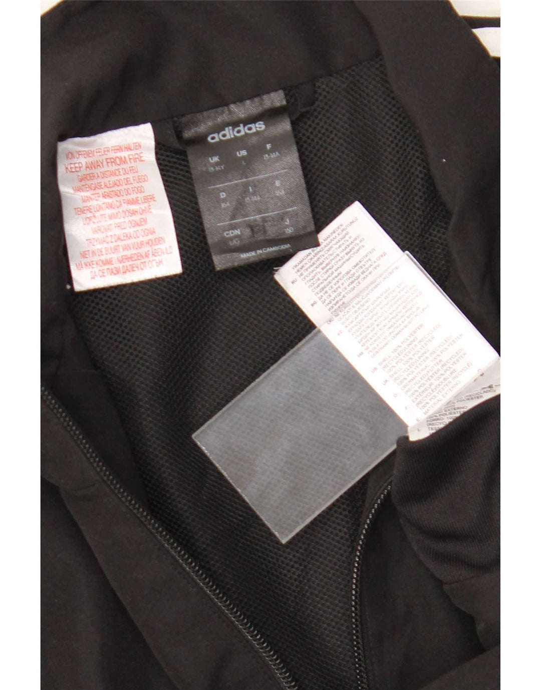 Adidas Boys Climalite Tracksuit Top Jacket 13-14 Years Black Polyester